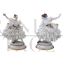 Pair of antique dancers figurines in Capodimonte ceramic, 19th century