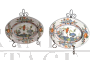 Pair of antique 18th century trays in Ferniani Faenza ceramic