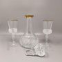 Crystal decanter with 2 glasses, Italy 1960s