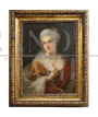 Antique painting with portrait of a noblewoman from the family of Charles III of Bourbon