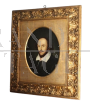 Antique painting with portrait of Shakespeare