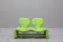 Complete Djinn lounge set by Olivier Mourgue for Airborne in green fabric                            