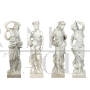 Group of 4 statues depicting the Four Seasons in white marble