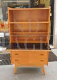 Vintage Scandinavian secretaire highboard with drop-down desk and drawers, 1950s