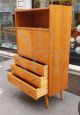 Vintage highboard with drop-down desk and drawers, 1950s