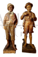 The rich kid and the poor kid - terracotta sculptures by Friederich Goldscheider