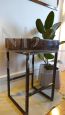 Vintage industrial stools with antique woods