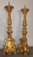 18th century candlesticks with gold leaf on all sides