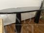 Table designed by Angelo Mangiarotti in black Marquina marble with oval top