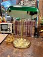 Classic ministerial Churchill lamp in brass and green glass