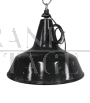 Vintage Industrial Black Metal Funnel shaped Lamp, D45, 1940s