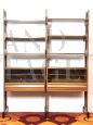 Vintage mid-century modular bookcase in teak wood