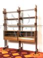 Vintage mid-century modular bookcase in teak wood