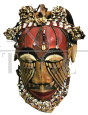 Antique African mask with beads and shells, Zaire