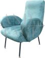 70s armchair in light blue Alcantara
