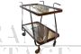 Vintage 1950s wooden trolley with glass tops