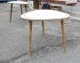 Coffee table with decorated white formica top