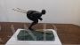 Futurist style bronze skier sculture