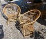 Pair of vintage bamboo cockpit chairs