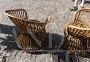 Pair of vintage bamboo cockpit chairs