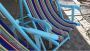 Pair of vintage 60s deck chairs in white wood, restored