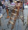 Vintage English ladder in beech wood, early 1900s