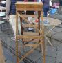 Vintage English ladder in beech wood, early 1900s