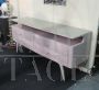 Vintage chest of drawers with glass top, pink lacquered