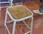 Vintage gym stools with wooden seat