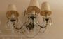 Single vintage wall light with crystal drops