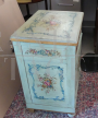 Antique Venetian lacquered and painted bedside table