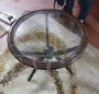 Sputnik style coffee table with glass top