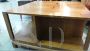 Large vintage coffee table in walnut with bottle holder