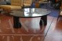 Oval coffee table designed by Angelo Mangiarotti in black Marquina marble