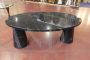 Oval coffee table designed by Angelo Mangiarotti in black Marquina marble