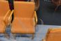 Set of 4 Joc chairs in orange fabric, Swedish design from the 60s