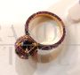 Rose gold ring with pink sapphires