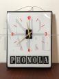 Phonola luminous advertising clock, Italy 1960s