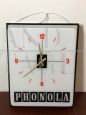 Phonola luminous advertising clock, Italy 1960s