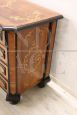 Important baroque chest of drawers in inlaid walnut, Italy 17th century