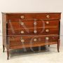 Antique Directoire dresser in walnut with 5 drawers, Italy 18th century