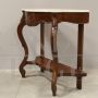 Louis Philippe walnut console with Carrara marble top, Italy 1800s