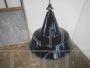 Vintage industrial black metal funnel lamp, diameter 45cm, 1940