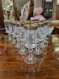 Set of 30 wine and water glasses in crystal and pure gold