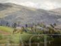 Deschamps - Painting with mountain path of the Hautes-Pyrenees