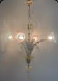 Rezzonico chandelier attr. Seguso in Murano glass with 4 lights