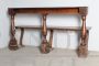 Antique 18th century bench in walnut with turned columns