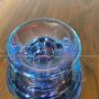 Perfume holder vase by Flavio Poli in submerged blue and purple Murano glass