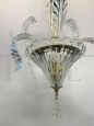 Chandelier attributed to Seguso from 1950 in brass and glass