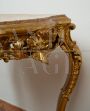 Antique Louis Philippe Neapolitan side table in gilded and carved wood